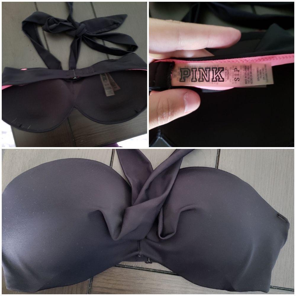 Pink Black Bathing Suit Top